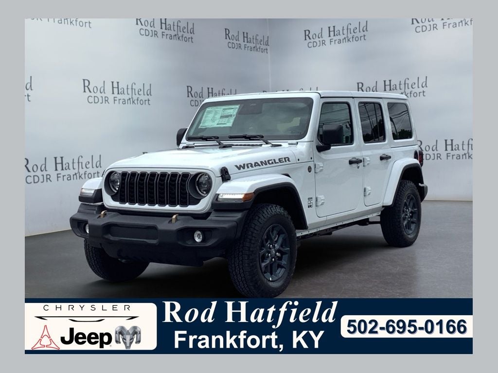 2026 Jeep Wrangler WRANGLER 4-DOOR 85TH ANNIVERSARY EDITION in Bright White Clear-Coat Exterior Paint — front three-quarter view