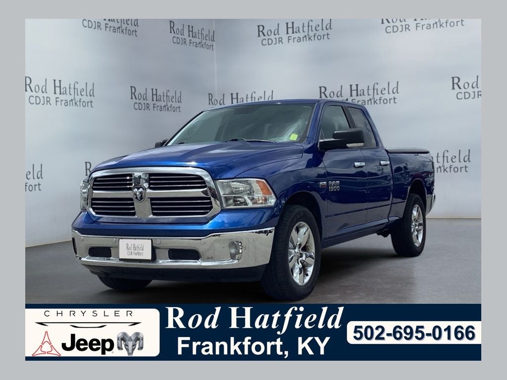 2017 RAM 1500 Big Horn in Blue Streak — front three-quarter view
