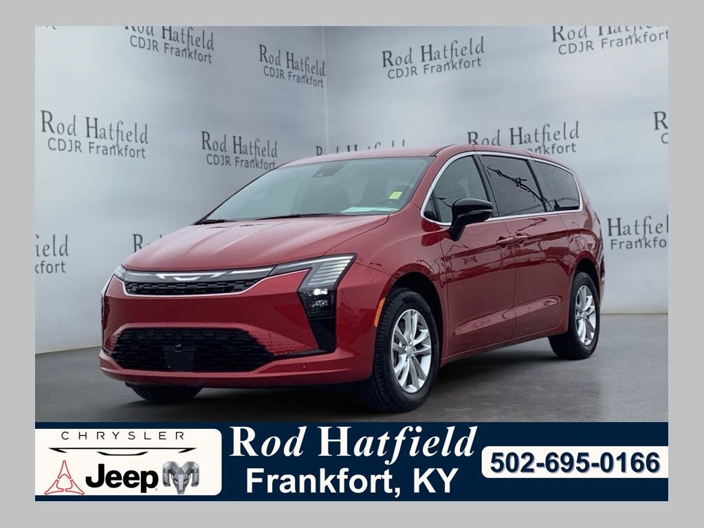2027 Chrysler Pacifica PACIFICA SELECT AWD in Red Hot Pearl-Coat Exterior Paint — front three-quarter view