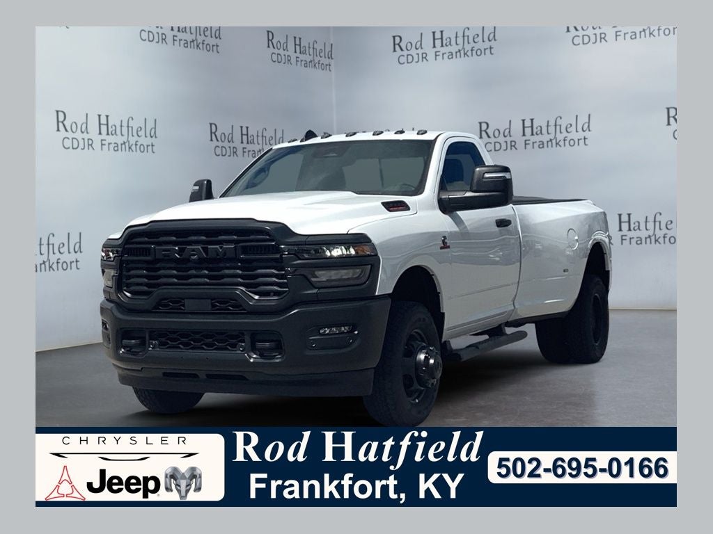 2026 RAM Ram 3500 RAM 3500 TRADESMAN REGULAR CAB 4X4 8' BOX in Bright White Clear-Coat Exterior Paint — front three-quarter view