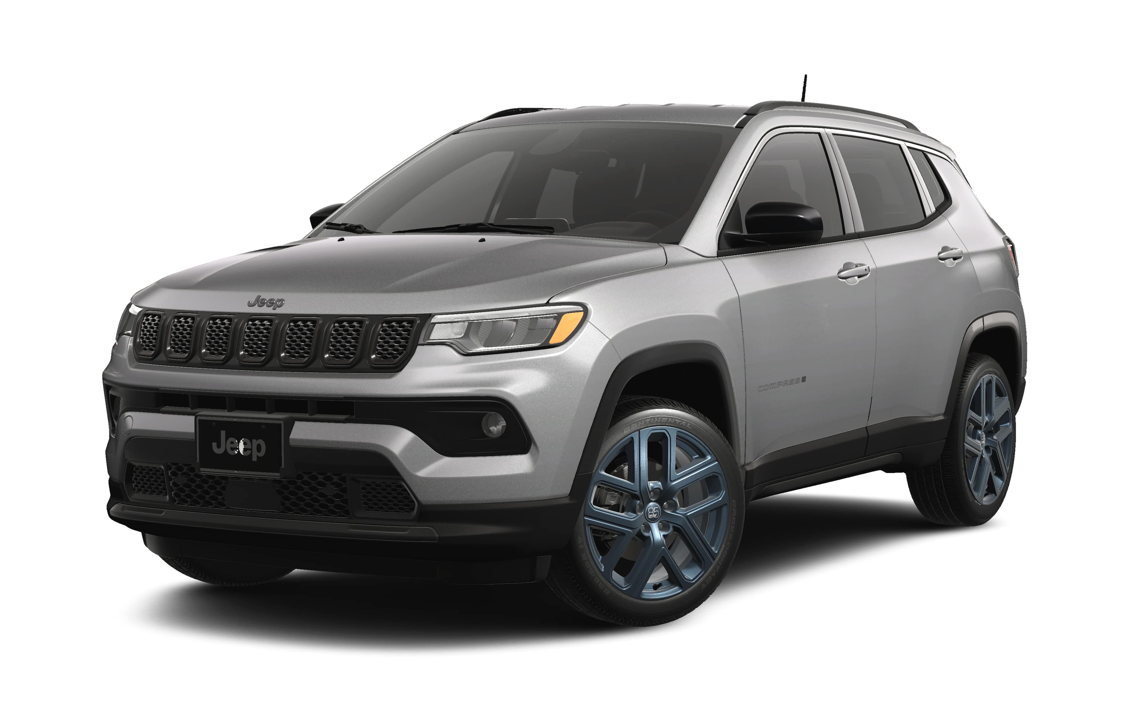 2026 Jeep Compass COMPASS 85TH ANNIVERSARY EDITION 4X4 in Silver Zynith Metallic Clear-Coat Exterior Paint — front three-quarter view